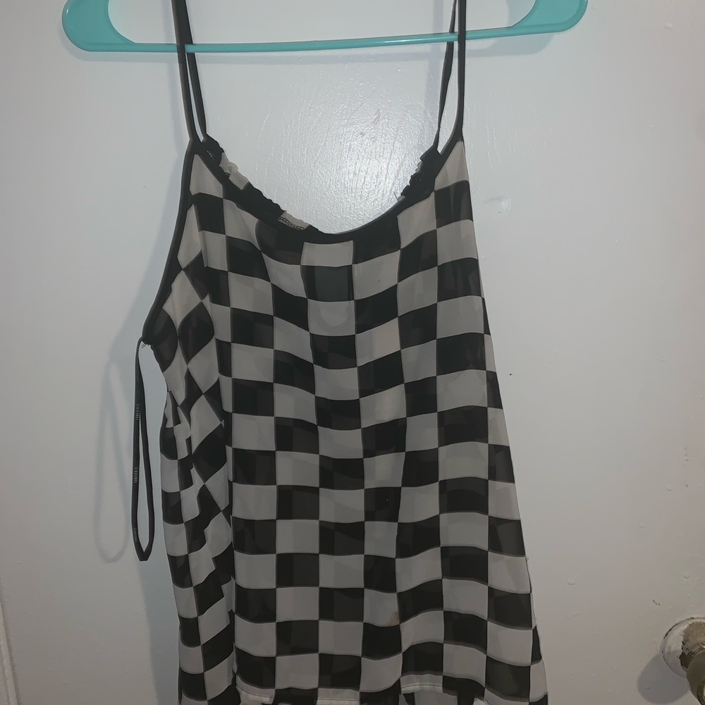 women’s checkered top